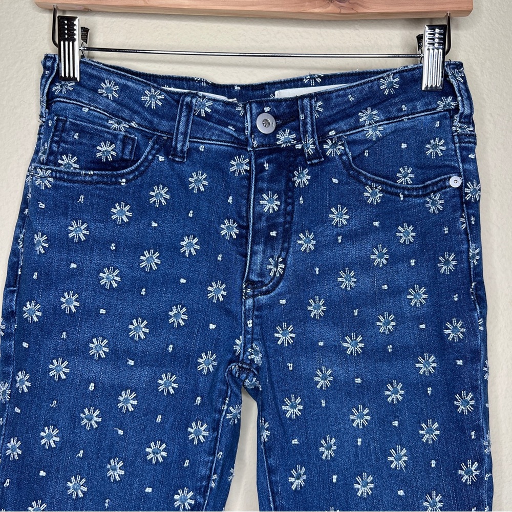ANTHROPOLOGIE / PILCRO Daisy Embroidered Denim Crop Jeans - Sz 25 - Picture 5 of 14